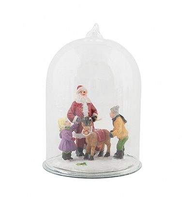 앤클레버링 글라스벨 크리스마스 오너먼트 산타와 루돌프 &amp;Klevering Figure in Glassbell Santa with Rudolf