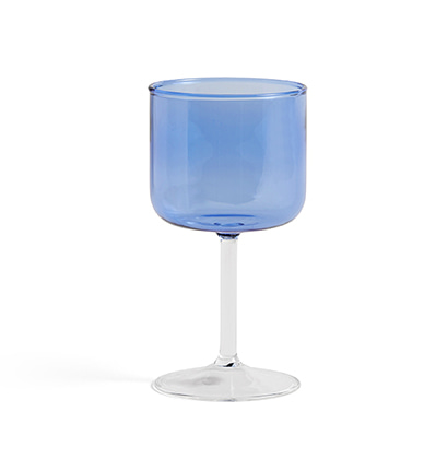 헤이 틴트 와인잔 글래스 2개 한세트 블루 앤 클리어 HAY Tint Wine Glass Set of 2 Blue and Clear