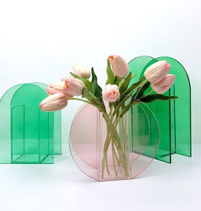 앤클레버링 서클 베이스 핑크 &amp;KLEVERING Vase Circle Pink 유리화병