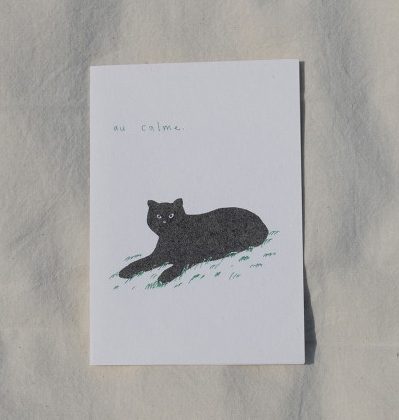 키미앤일이 고양이 리소프린팅 카드 KIMIAND12 Cat Risoprinting Card