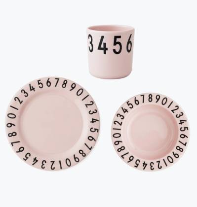 디자인레터스 유아식기 접시 컵 세트 핑크